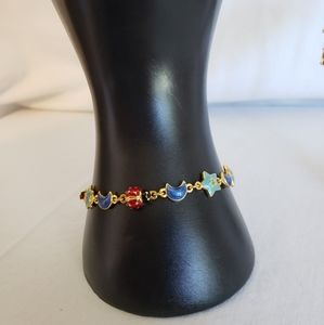Joan rivers enamel star and moon bracelet